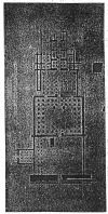 FIG. 13.—Plan of the Temple of Ramses II. in the Memnonia at Thebes Lepsius), showing the pylon at the open end, the various doors along the axis, the sanctuary at the closed end, and the temple at right angles.
