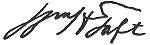 Signature of President Taft