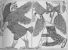 Battle between Marduk (Bel) and the Dragon. Drawn from a bas-relief from the Palace of Ashur-nasir-pal, King of Assyria, 885-860 B.C., at Nimrûd. [Nimrûd Gallery, Nos. 28 and 29.]