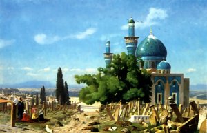 The Field of Rest Cemetary of the Green Mosque, by Jean-Leon Gerome [1876] (Public Domain Image)