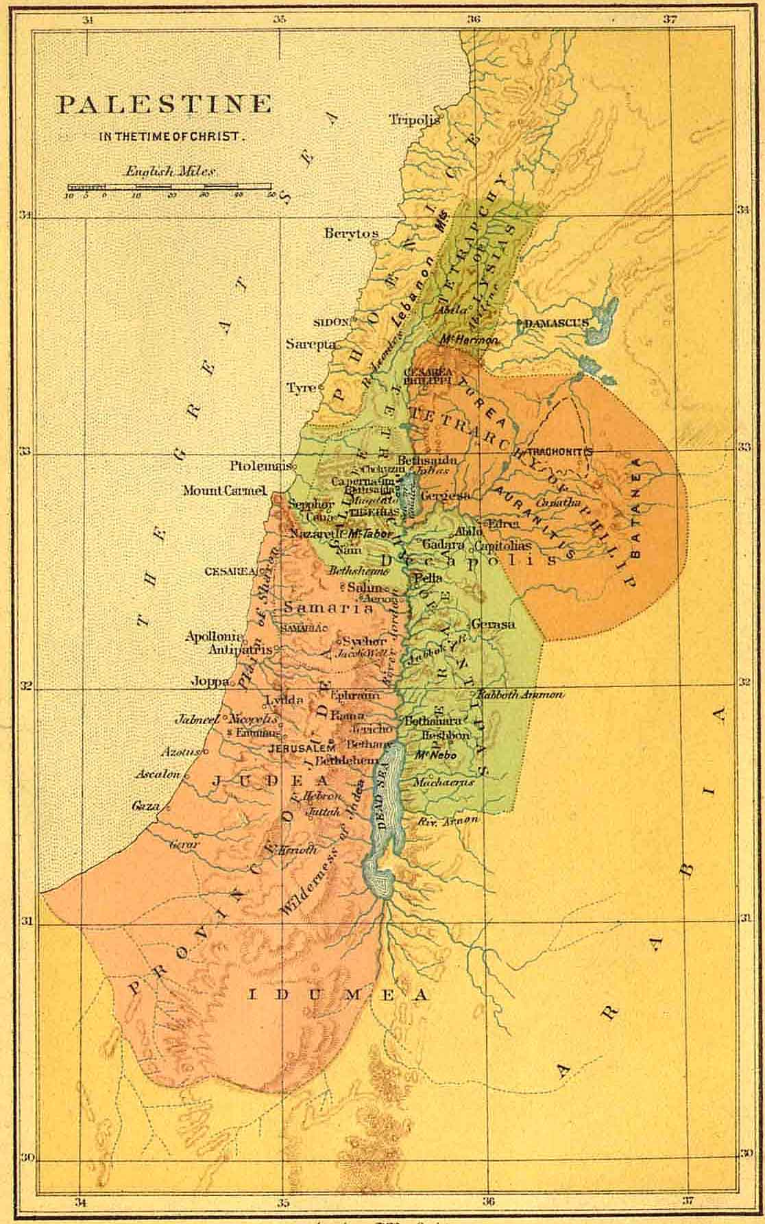 Bible Maps Palestine At The Time Of Jesus 33 Ad Bible - vrogue.co