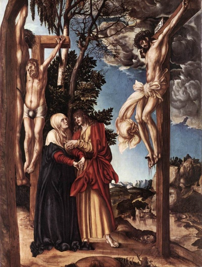 The Crucifixion, by Lucas Cranach (the Elder) (15th c.) [Public Domain Image]