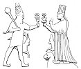 FIG. 2.—THE CHIEF HITTITE GOD AND GODDESS AT BOGHAZ-KEUI.