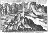 FIG. 39. THE DRAGONS OF MOUNT PILATE. (<i>From the</i> “<i>Mundus Subterraneus</i>” <i>of Athanasius Kircher</i>.)