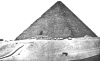 Frontispiece: <i>The GREAT PYRAMID of Gizeh, from the sand-hills above Mena House Hotel; showing the terminus of the carriage-drive which connects Cairo with the Pyramids</i>.