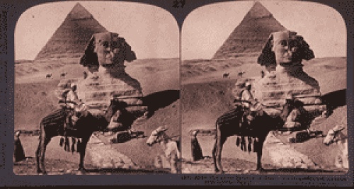 Stereoscopic photograph of the Pyramids, taken by James Henry Breasted [1908] (Public Domain Image)