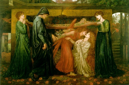 Dante's Dream at the Time of the Death of Beatrice, Dante Gabriel Rossetti  [1971] (Public Domain Image)