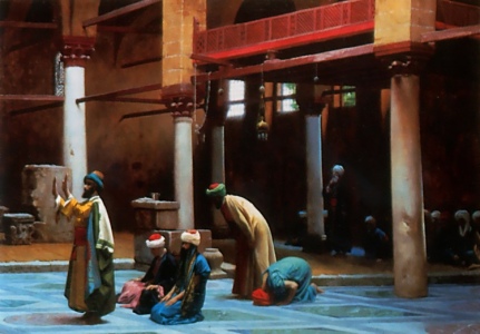 Prayer in the Mosque, Jean-Leon Gerome [19th c.] (Public Domain Image)