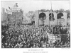 THE MUHARRAM AT YEZD<br> (Showing the bier of the <i>Imam</i> in the background)<br> <i>Mirza Daud, phot</i>.