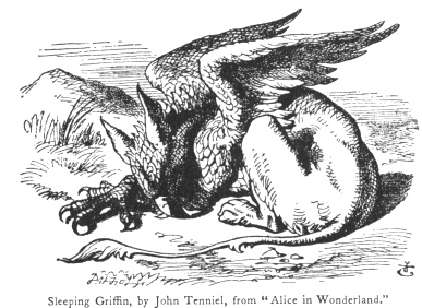 Sleeping Griffin, by John Tenniel, from Alice in Wonderland.