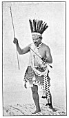 AN INDIAN DANCER.<BR>
 Chow-chil-la Indian in full war-dance costume.