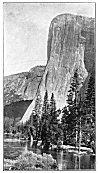 EL CAPITAN (TO-TAU-KON-NU'-LA),<BR>
 3,300 Feet.<BR>
 The Indians believe that this great rock grew from a small boulder. See ''Legend of the Tul-tok'-a-na.''
