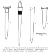 Figure 1.—Four ceremonial wands is possession of Mr. E. H. Davis. Nos. 1, 2, from a cave in the desert. Painted red. Inlay lost from No. 1. No. 3, Diegueño from Mesa Grande. No. 4, Luiseño from La Jolla.