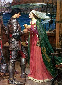 John Waterhouse: Tristan and Isolde Sharing the Potion (Public Domain Image)