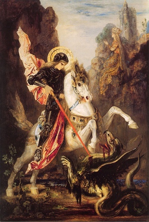 St. George, by Gustave Moreau [19th cent.] (Public Domain Image)