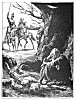 ''Ere long they come where that same wicked wight<BR>
 Has dwelling has, low in a hollow cave,<BR>
 For underneath a craggy cliff ypight,<BR>
 Dark, doleful, dreary, like a greedy grave,<BR>
 That still for carrion carcases doth crave.''