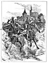 ''But soone the knights with their bright-burning blades<BR>
 Broke their rude tropes, and orders did confound,<BR>
 Hewing and slashing at their idle shades;<BR>
 For though they bodies seem, yet substance from them fades.''