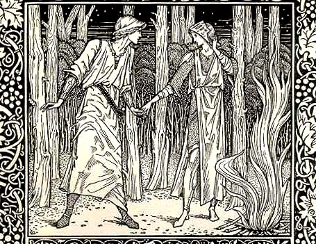 Detail of illustration from the Well at the World's End [1896] (Public Domain Image)
