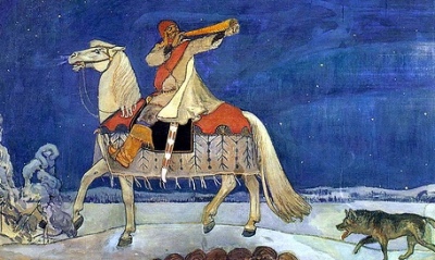 Kullervo Goes to War, by Gallen-Kallela [19th Cent.] (Public Domain Image)