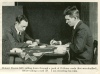 Hubert Pearce (left) calling down through a pack of 25 Zener cards (five sets shuffled), before taking a card off. I am recording his calls.