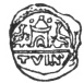 FIG. 43. COIN OF THUIN. (DE CHESTRET. Numismatique de la province de Liege, pl. iii., No. 52.)