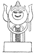 FIG. 155. IDOL OF JAGANNATH. (ROUSSELET. L’Inde des Rajahs, p. 517.)