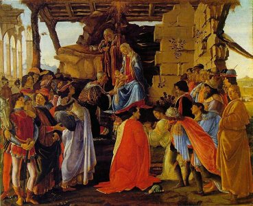 Adoration of the Magi by Sandro Botticelli -- detail [1465-7] (Public Domain Image)